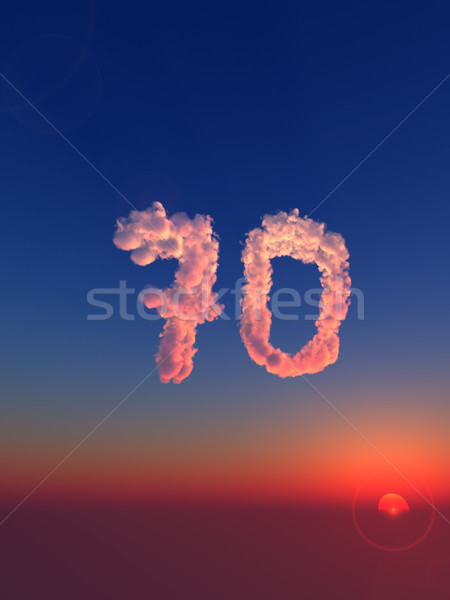 cloudy seventy - 3d rendering Stock photo © drizzd