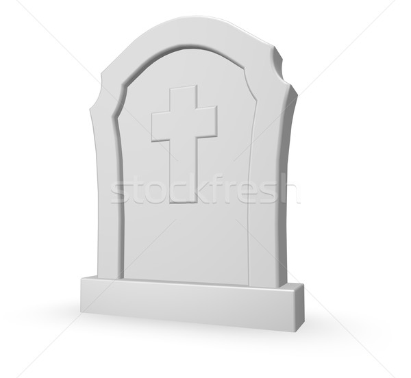 Grób kamień nagrobek Christian krzyż biały Zdjęcia stock © drizzd