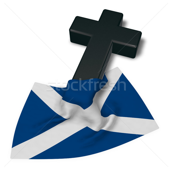 [[stock_photo]]: Christian · croix · pavillon · Écosse · 3D