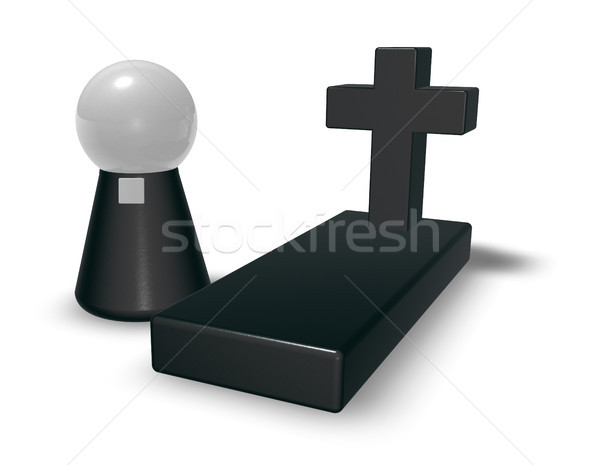 Grab christian Kreuz einfache Pastor Zeichen Stock foto © drizzd