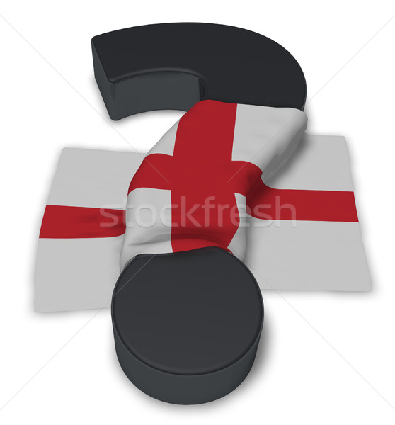 Foto stock: Signo · de · interrogación · bandera · Inglaterra · 3d · cruz · signo