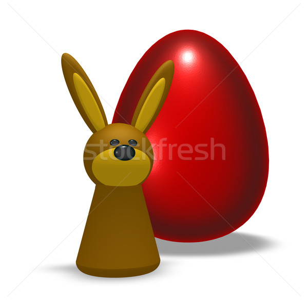 Easter Egg iepure alb ilustrare 3d primăvară bunny Imagine de stoc © drizzd