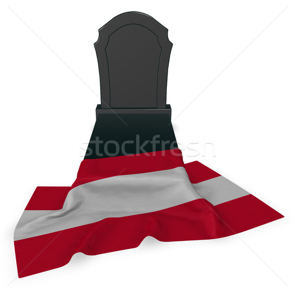 gravestone and flag of austria - 3d rendering Stock photo © drizzd