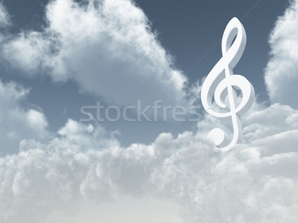 небесный звук белый облачный небе 3d иллюстрации Сток-фото © drizzd