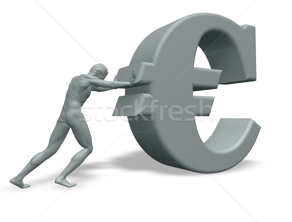 man pushes euro Stock photo © drizzd