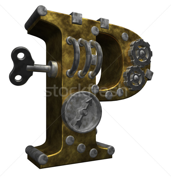 steampunk letter p Stock photo © drizzd