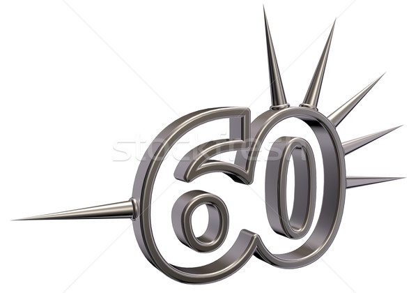 number sixty with prickles - 3d rendering Stock photo © drizzd