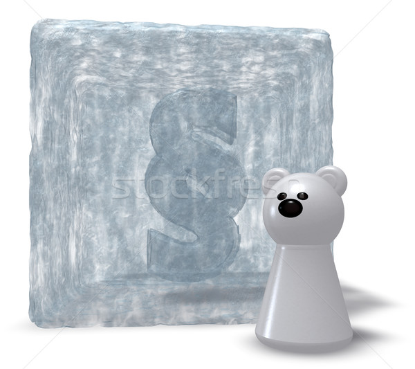 Eis Absatz Eisbär Symbol 3D-Darstellung Recht Stock foto © drizzd