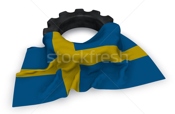 gear wheel and flag of sweden - 3d rendering Stock photo © drizzd