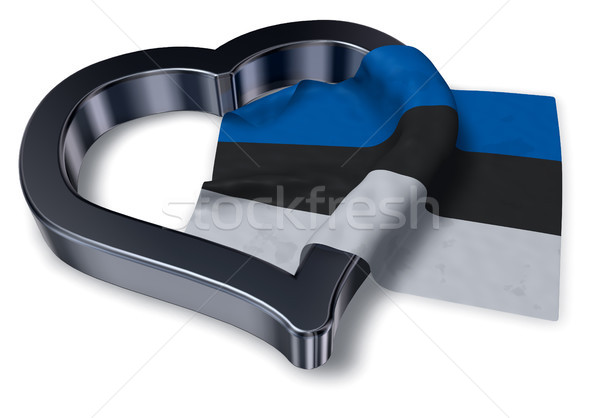 Zdjęcia stock: Banderą · Estonia · serca · symbol · 3D
