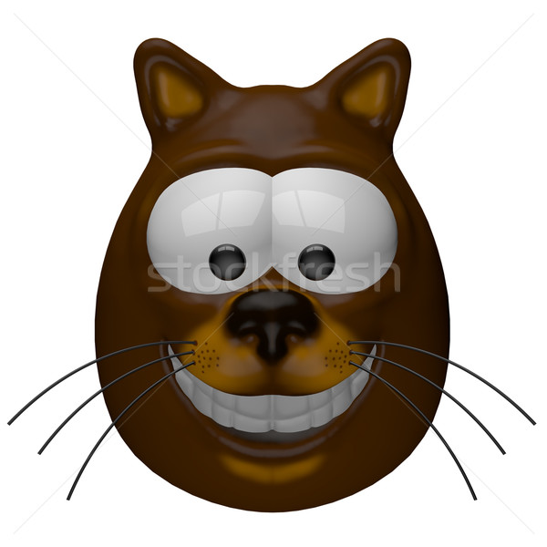 ストックフォト: 笑みを浮かべて · 猫 · 面白い · 漫画 · 3次元の図 · 笑顔