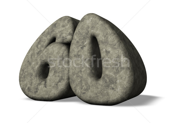 Aantal zestig steen 3d illustration verjaardag illustratie Stockfoto © drizzd