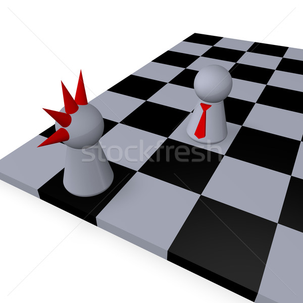 Schaken spelen punk zakenman schaakbord verkeer Stockfoto © drizzd