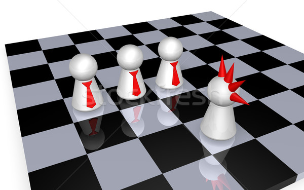 толерантность играть панк бизнесменов шахматная доска 3d иллюстрации Сток-фото © drizzd