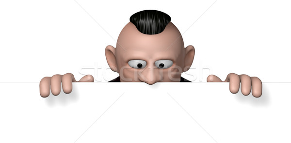 3d ilustracji człowiek podpisania portret Zdjęcia stock © drizzd