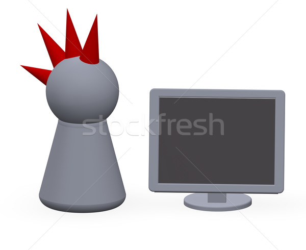 Internet számítógépmonitor játék alkat punk technológia Stock fotó © drizzd