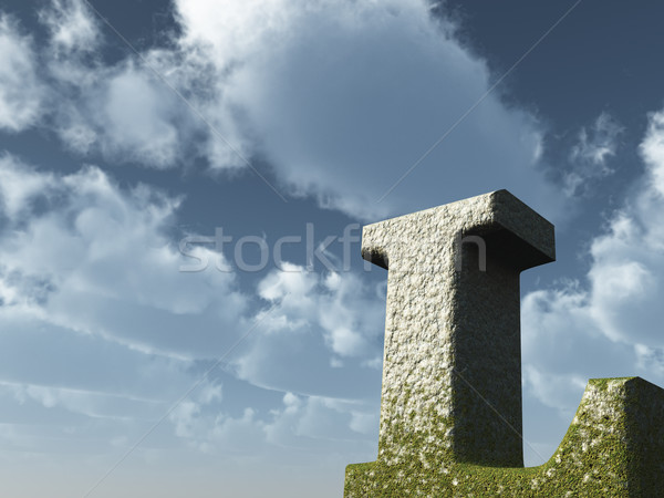 Groß rock blauer Himmel 3D-Darstellung Himmel Stock foto © drizzd