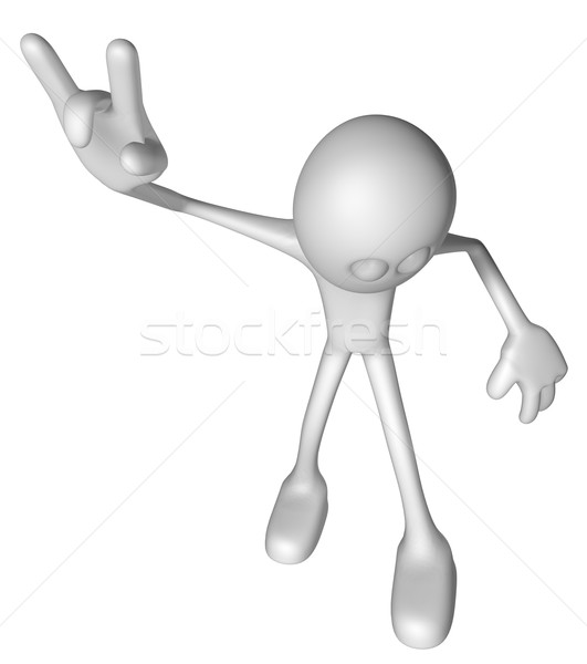 Kéz fehér fickó nehézfém 3d illusztráció fém Stock fotó © drizzd
