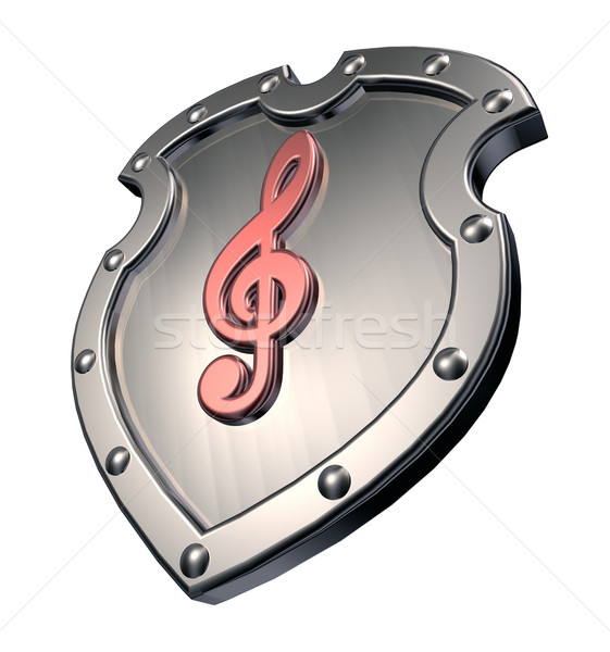 clef on metal shield Stock photo © drizzd
