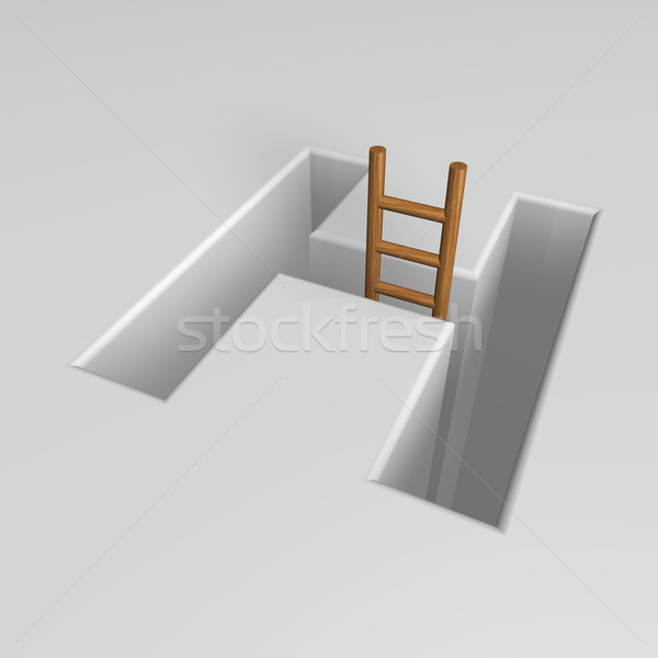Leiter Form Loch 3D-Darstellung Stock foto © drizzd