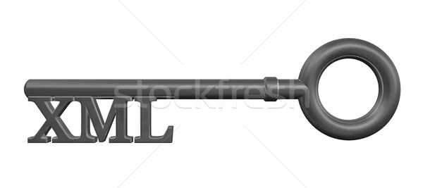 key with xml tag - 3d illustration Stock photo © drizzd