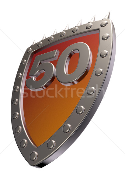 number on metal shield Stock photo © drizzd
