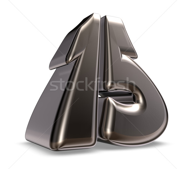 Zahl fünfzehn Metall weiß 3D-Darstellung Zeichen Stock foto © drizzd