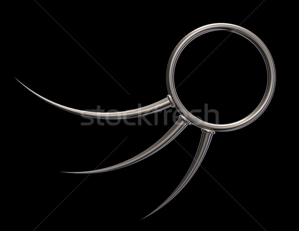 metal ring with prickles on black background - 3d illustration Stock photo © drizzd