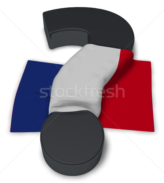 Foto stock: Ponto · de · interrogação · bandeira · França · ilustração · 3d · assinar · ajudar