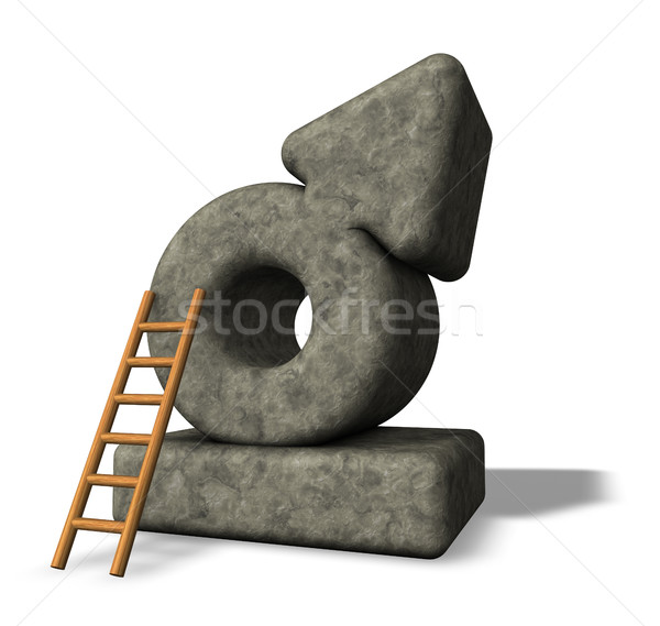 stone male symbol and ladder - 3d rendering Stock photo © drizzd