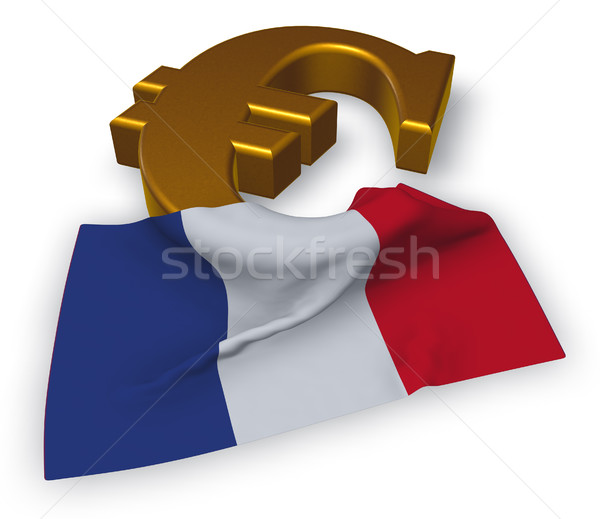 euro symbol and french flag - 3d illustration Stock photo © drizzd