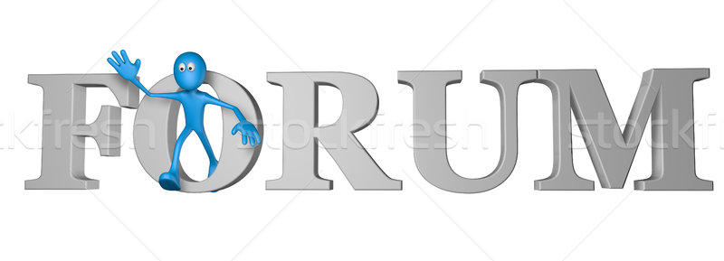 Forum bleu Guy mot 3d illustration réunion [[stock_photo]] © drizzd