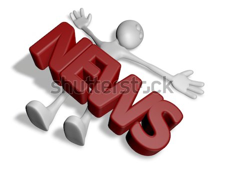 cartoon guy under the word job - 3d rendering Stock photo © drizzd