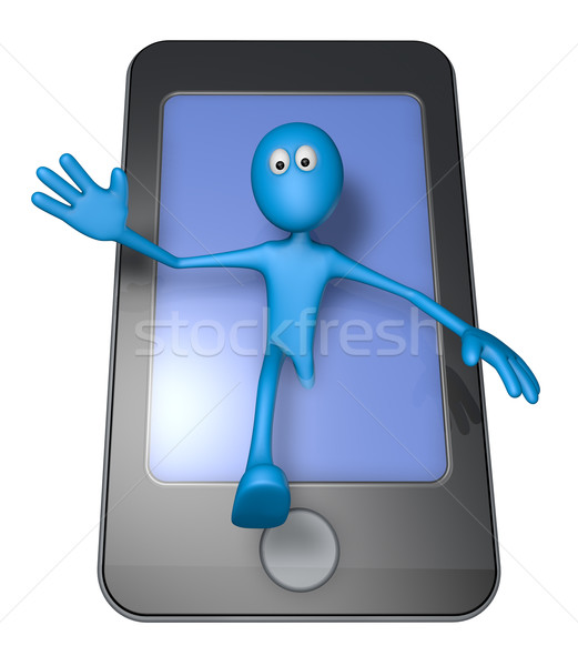 Blauw vent smartphone 3d illustration computer Stockfoto © drizzd