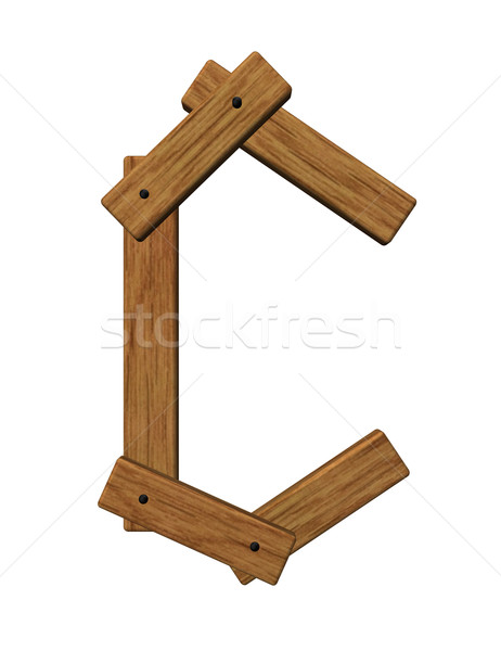 Fából készült c betű fehér 3d illusztráció fa iskola Stock fotó © drizzd
