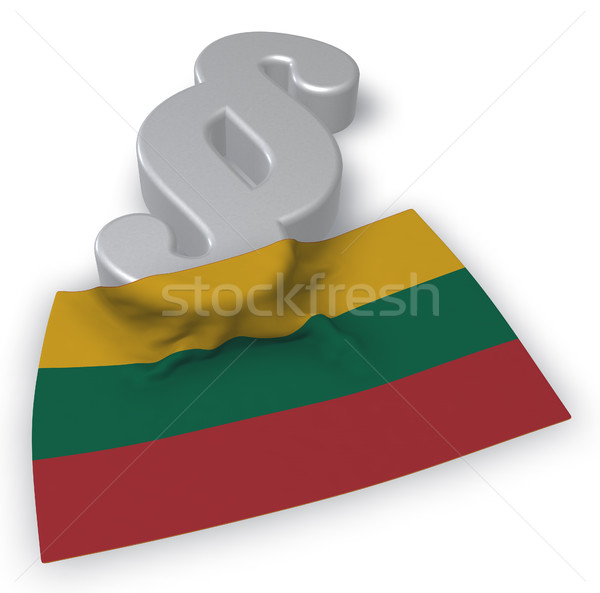 paragraph symbol and flag of Lithuania - 3d rendering Stock photo © drizzd