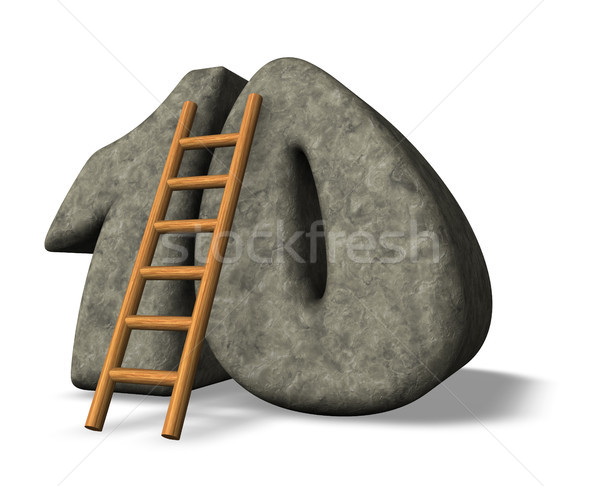 Aantal tien ladder steen 3d illustration klim Stockfoto © drizzd