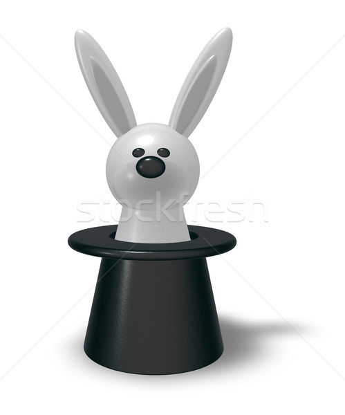 Magia conejo blanco superior sombrero 3d Foto stock © drizzd