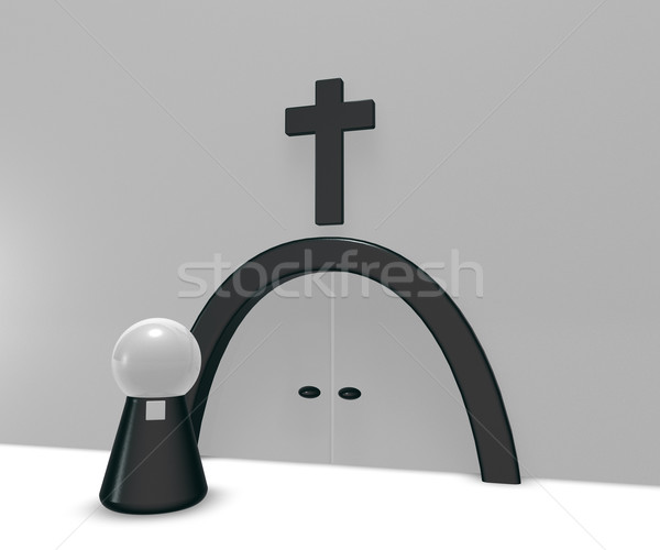 Lelkész keresztény kereszt egyszerű alkat szimbólum Stock fotó © drizzd