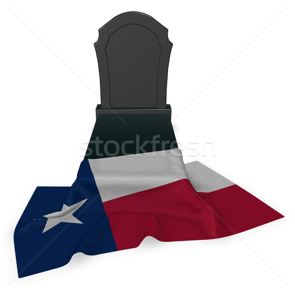 gravestone and flag of texas - 3d rendering Stock photo © drizzd
