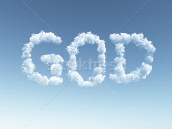 Dieu nuages mot ciel 3d illustration nature Photo stock © drizzd