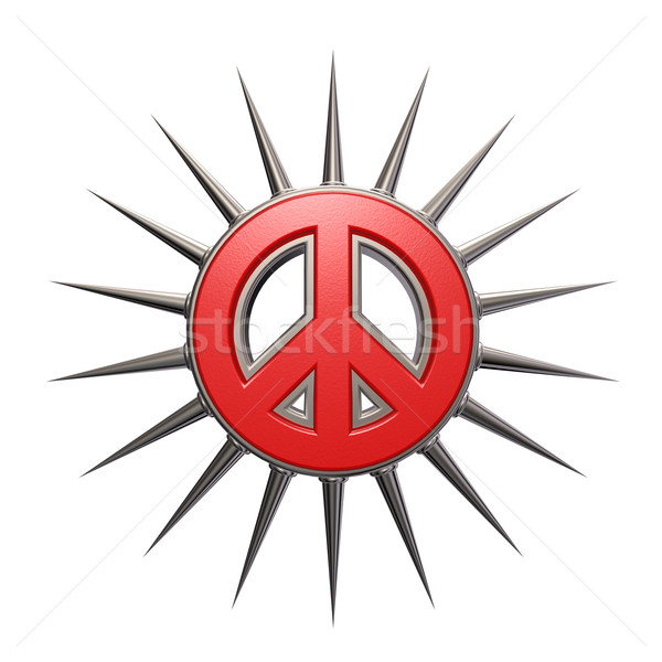 Pace simbolo illustrazione 3d metal guerra retro Foto d'archivio © drizzd