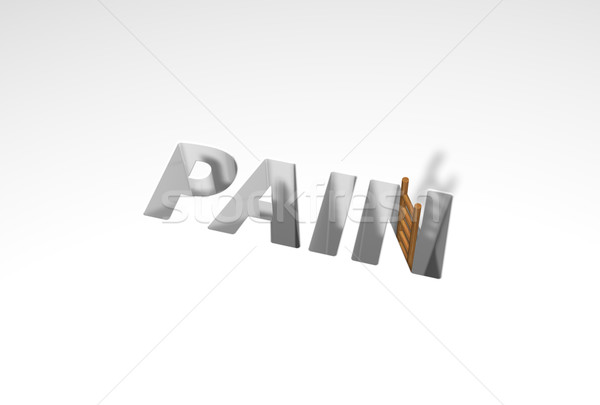 Schmerzen Wort Leiter 3D-Darstellung helfen Depression Stock foto © drizzd