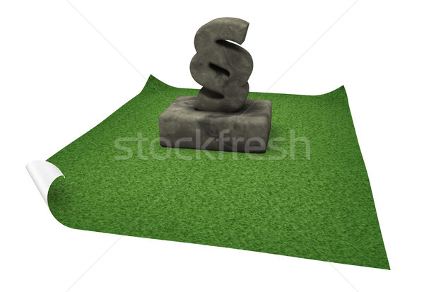 Ustęp kamień symbol trawy 3d ilustracji sprawiedliwości Zdjęcia stock © drizzd