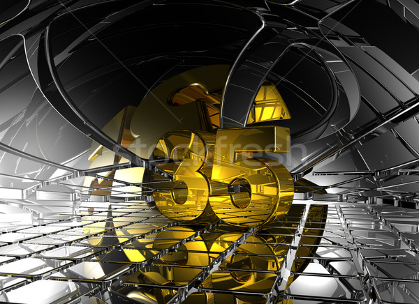 Zahl dreißig fünf abstrakten futuristisch Raum Stock foto © drizzd