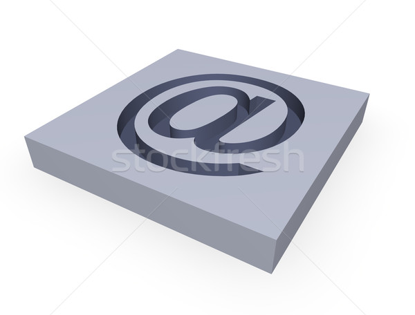 Courriel gris symbole blanche ordinateur internet Photo stock © drizzd