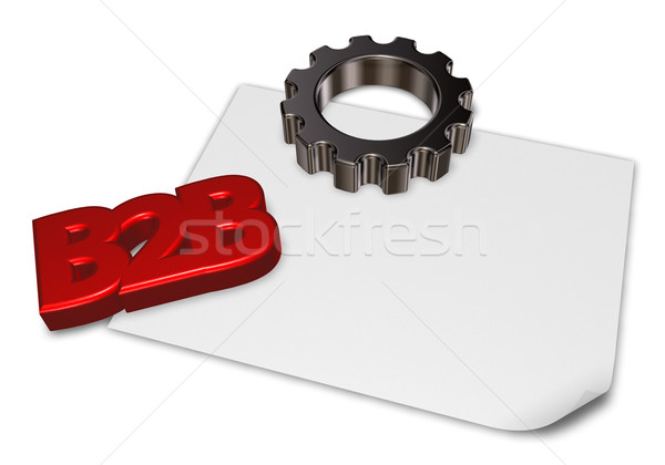 b2b tag and gear wheel - 3d rendering Stock photo © drizzd