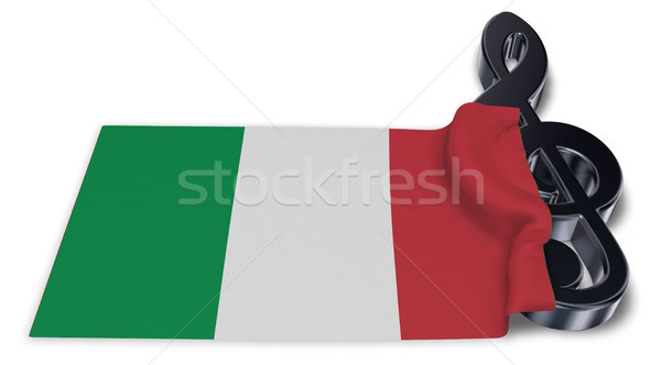 clef symbol and italian flag - 3d rendering Stock photo © drizzd