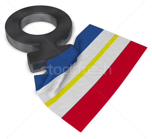 female symbol and flag of mecklenburg-vorpommern - 3d rendering Stock photo © drizzd