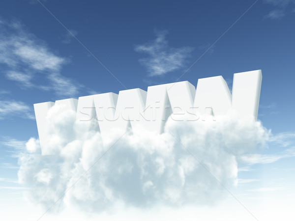 WWW письма облачный небе 3d иллюстрации облака Сток-фото © drizzd